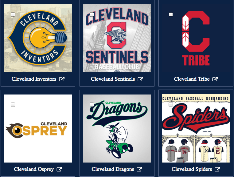 Cleveland Spiders Logo - Vote Now: The 40 Semi-finalists in Scene's Redesign the Indians ...