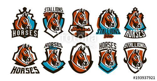 Horse Team Logo - Collection of colorful logos, stickers, emblems of a horse ...