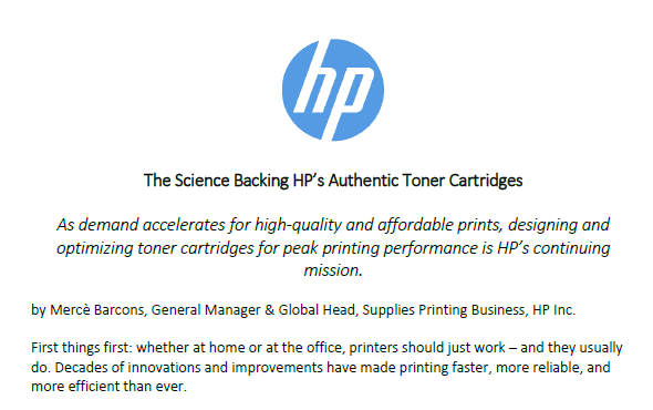 Current HP Inc. Logo - Toner and Ink