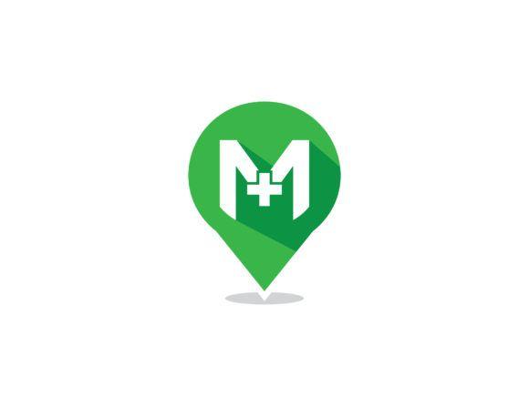 Location Pin Logo - Letter m with pin location logo Graphic