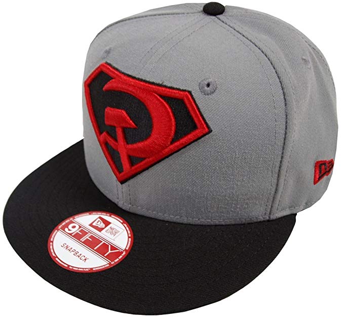 Graphite Superman Logo - New Era Superman Graphite Red Son Rising Snapback Cap 9fifty Limited ...