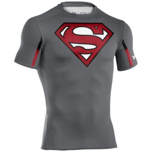 Graphite Superman Logo - Under Armour Super Hero Logo S S Compression Top Graphite Royal