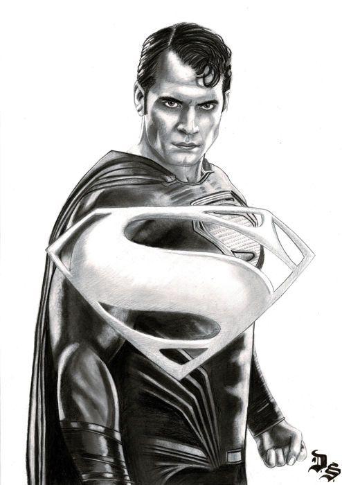 Graphite Superman Logo - Septiembre, Diego - Original Charcoal And Graphite Drawing ...