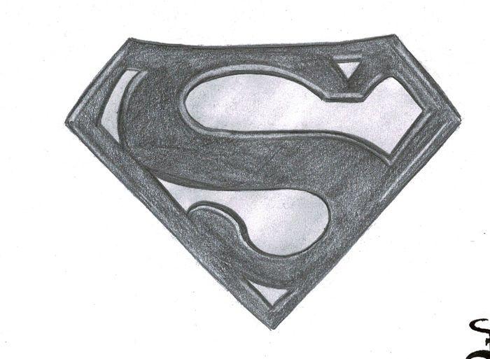 Graphite Superman Logo - Septiembre, Diego Charcoal And Graphite Drawing