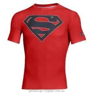 Graphite Superman Logo - Under Armour Red Hero Logo S S Compression Training Graphite Under ...