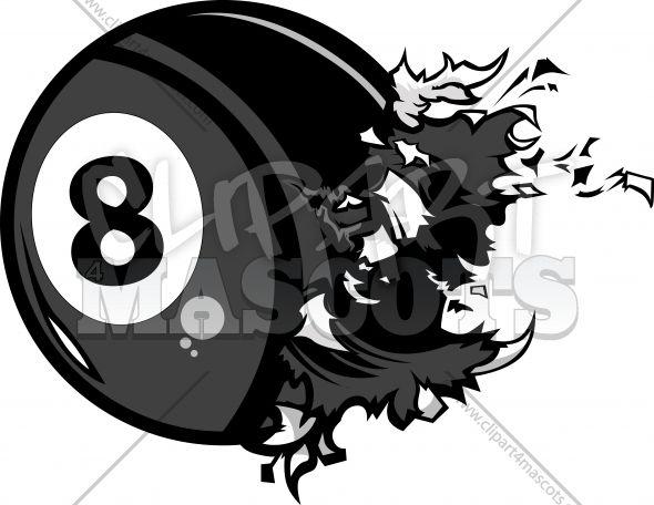 Pool Team Logo - Exploding Billiards Ball Graphic Vector Logo