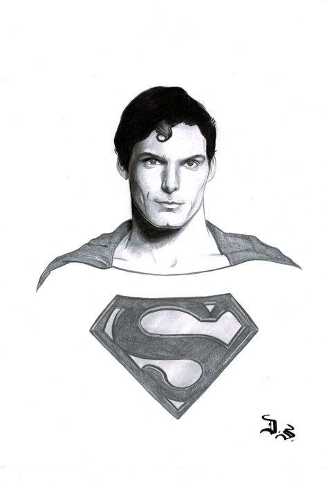 Graphite Superman Logo - Septiembre, Diego Charcoal And Graphite Drawing