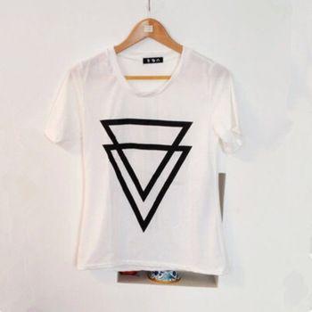 Triangle Clothing Brand Logo - Triangle T shirts 2015 Summer Style Print O Neck Poleras Mujer Short ...
