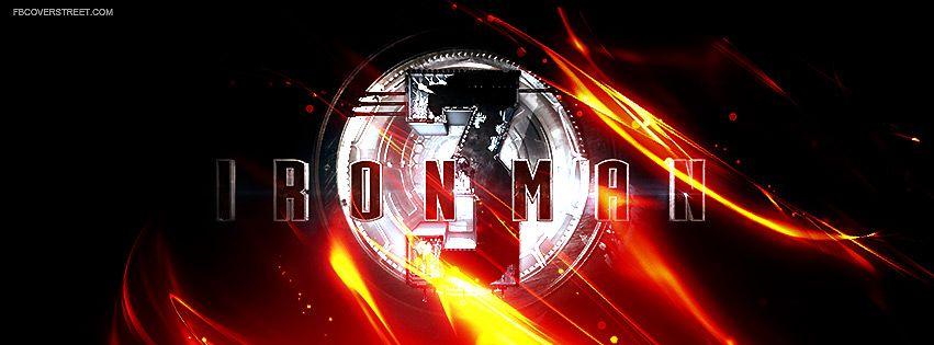 Iron Man 3 Logo - Iron Man 3 Abstract Red Glowing Logo Facebook Cover - FBCoverStreet.com