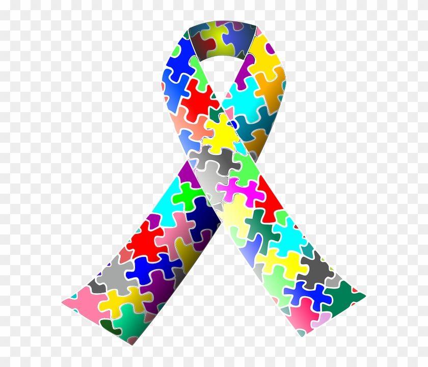 Colorful Ribbon Logo - Colorful Ribbon, Loop, Award, Band, Puzzle, Colorful - Autism Logo ...