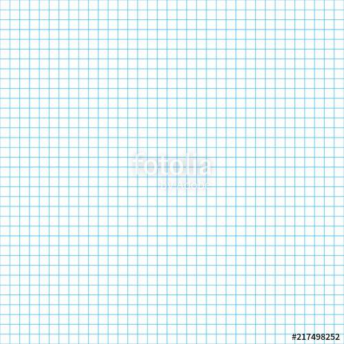 Square White with Blue Lines Logo - Cell paper seamless pattern. Checkered blank page of notebook or ...