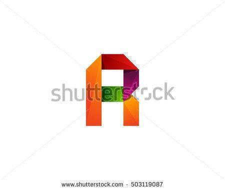 Colorful Ribbon Logo - Letter R Colorful Origami 3D Ribbon Logo Design Template Element ...