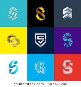 Colorful Ribbon Logo - Letter S big logo pack. Isometric, minimal, line, colorful, ribbon