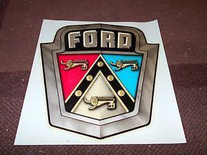Ford Crest Logo - NOS 1950's 1960's FORD DEALERSHIP WALL CREST LOGO SIGN DECAL STICKER ...