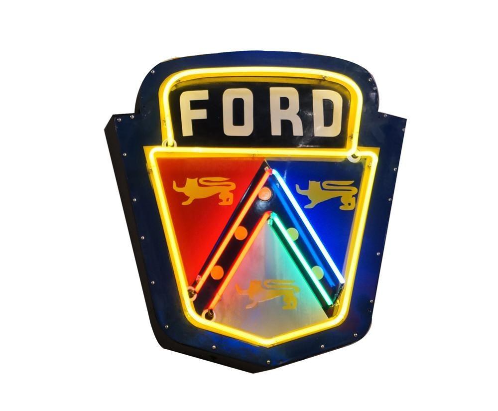 Ford Crest Logo - Extremely rare 1953 Ford Golden Jubilee single-sided neon por