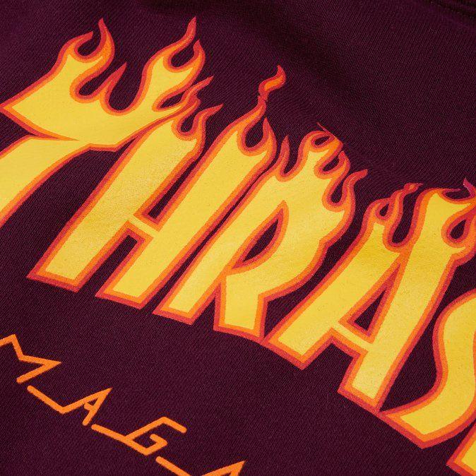 Maroon and Yellow Logo - THRASHER Flame Logo Hoodie € 89 Hooded Sweatshirts | Graffitishop