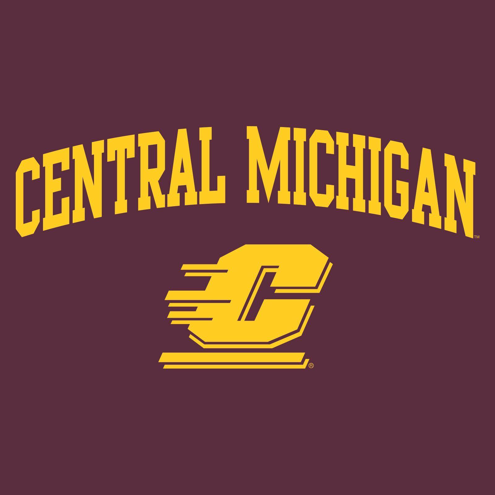Maroon and Yellow Logo - Central Michigan Chippewas Arch Logo T Shirt - Maroon - UGP