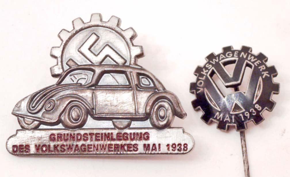 Vintage German VW Logo - german nazi mai 1938 volkswagen workers employee badge