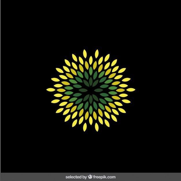 Graphic Flower Logo - Abstract green flower logo Vector | Free Download