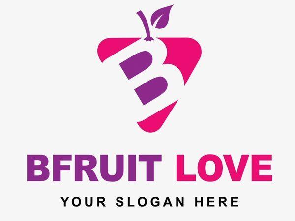Business Vector Logo - bFruit Fruit Business Vector Logo. Vector Background