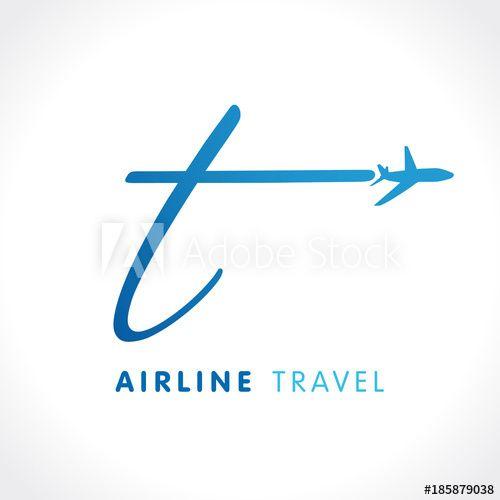 Business Vector Logo - T letter transport travel company logo. Airline business travel logo ...