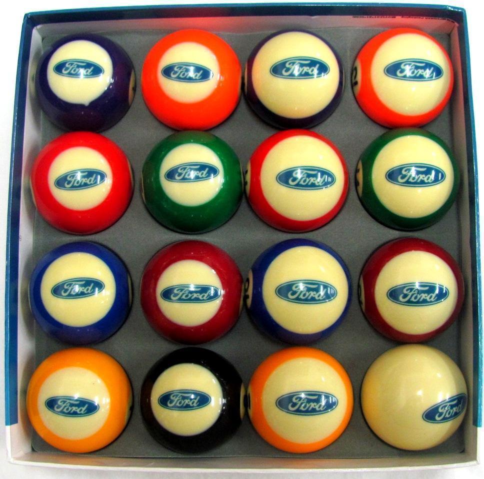 Pool Team Logo - Ford Car Team Logo Full Set of 16 Pool Balls Guy Stuff