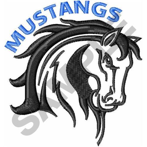 Mustang Mascot Logo - Animals Embroidery Design: MUSTANGS MASCOT from Great Notions