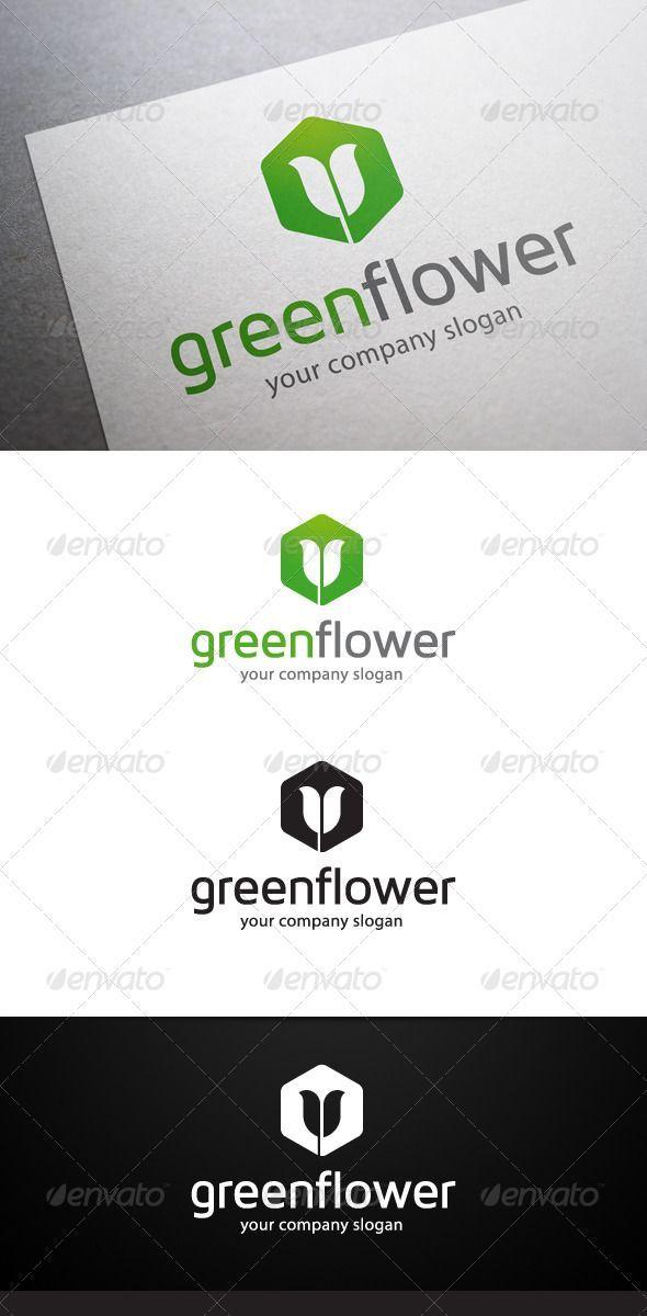 Green Flower Company Logo - Pin by Bashooka Web & Graphic Design on Best Service Logo Design ...