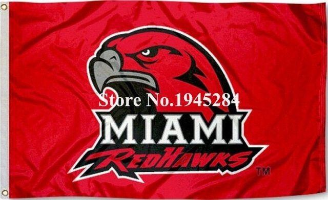 Miami University RedHawks Logo - NCAA Miami University Redhawks Logo Flag Banner 001 New 3x5FT ...