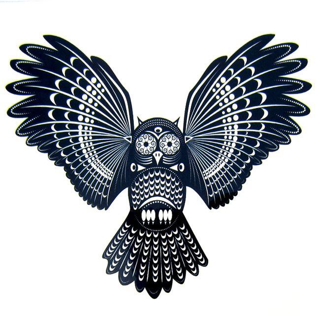 Cool Owl Logo - 1pcs Cool Owl Bird Tattoos Women Men Arm Designs,Beautiful Black ...