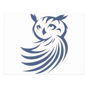 Cool Owl Logo - Owl Logo Postcards | Zazzle