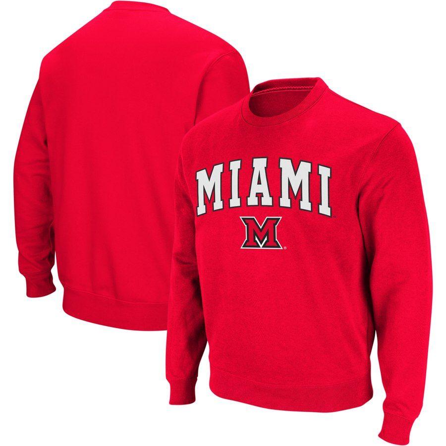 Miami University RedHawks Logo - Colosseum Miami University RedHawks Red Arch & Logo Crew Neck Sweatshirt