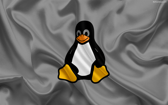 Linux Penguin Logo - Download wallpapers Linux, Penguin, logo, operating system, emblem ...