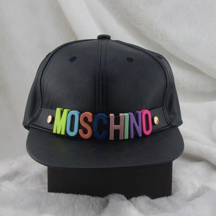 Moschino Rainbow Logo - Moschino Rainbow Logo Unisex Leather Baseball Hat Black. Moschino