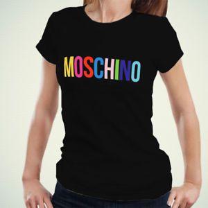 Moschino Rainbow Logo - New Moschino Rainbow Logo Hot Fashion Brand Women Wear Casual T