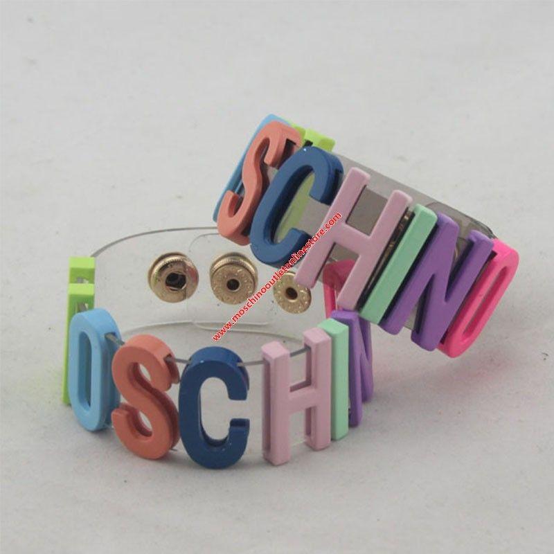 Moschino Rainbow Logo - Moschino Rainbow Logo Women Transparent Bracelets