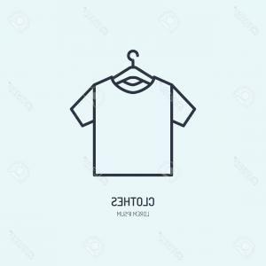 Apparel Hanger Logo - T Shirt Flat Line Icon Apparel Store Sign Thin Linear Logo Clothing