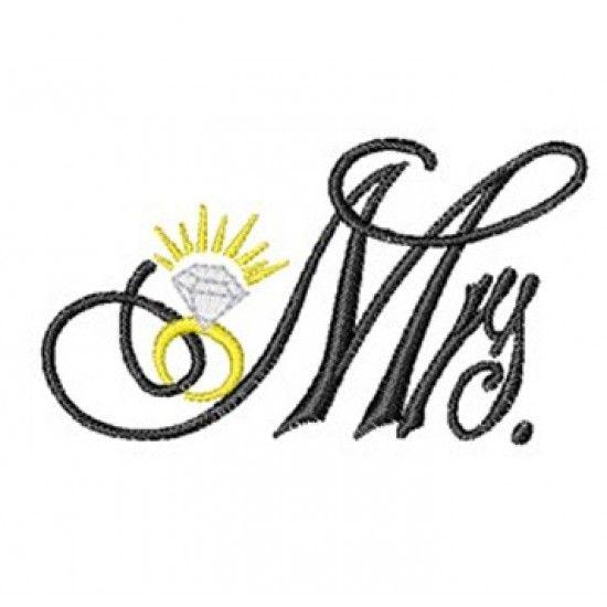 Mrs Logo - Mrs logo with diamond ring Embroidery Bathrobe