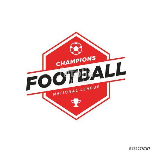 Red Soccer Logo - Soccer Logo in Black and Red, Vintage Style.