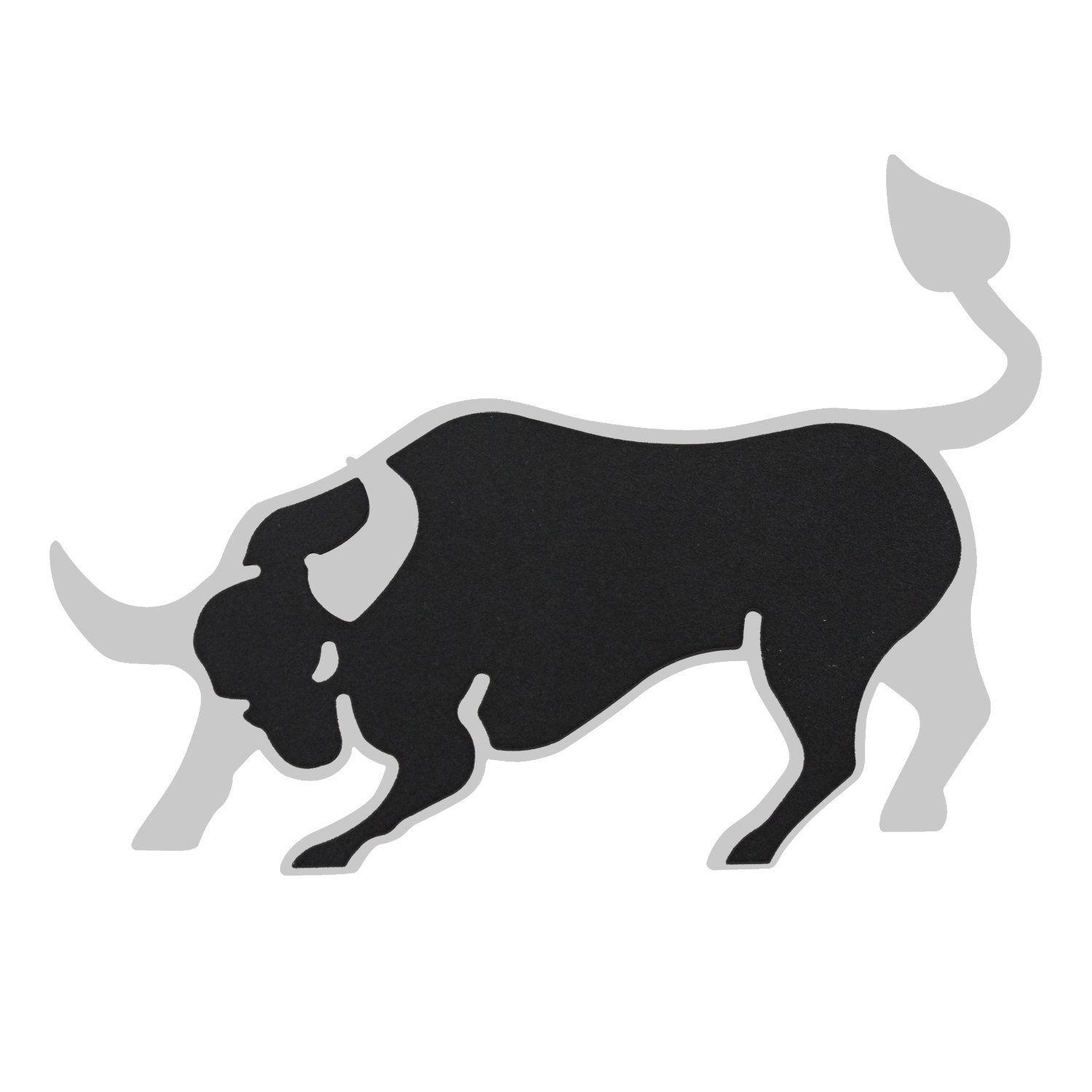 Charging Bull Logo - Black Emblem Stickers, Adhesive Metal Black Charging Bull 3d Emblems ...