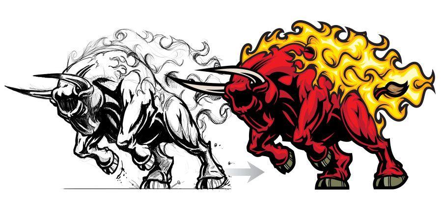 Charging Bull Logo - Free Charging Bull Drawing, Download Free Clip Art, Free Clip Art on ...