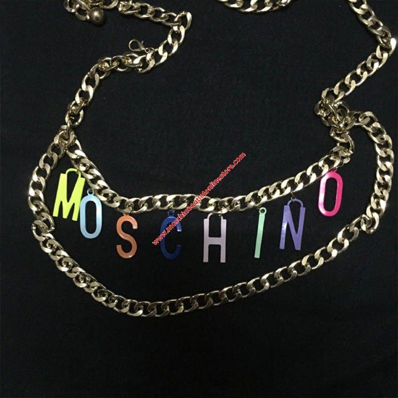 Moschino Rainbow Logo - Moschino Rainbow Logo Women Chain Waist Gold