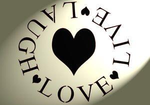 Heart Circle Logo - LIVE LAUGH LOVE heart circle Stencil Shabby Chic Vintage style A4 ...