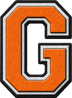 Orange G Logo - Presentation Alphabets: Orange Varsity Letter G