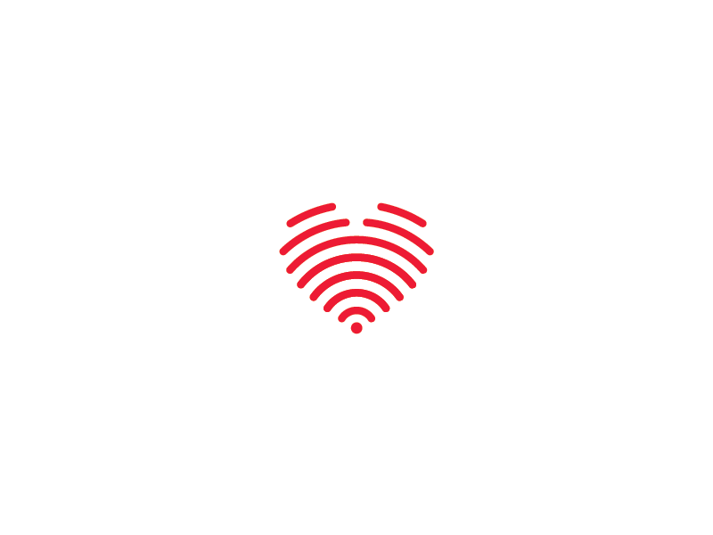 Heart Circle Logo - wifi + heart logo mark