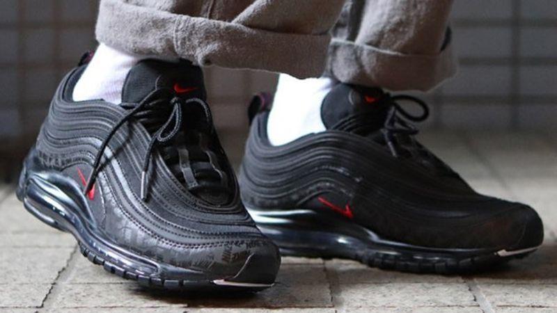 Black Red Swoosh Logo - Nike Air Max 97 Reflective Logos Black. AR4259 001. The Sole Supplier