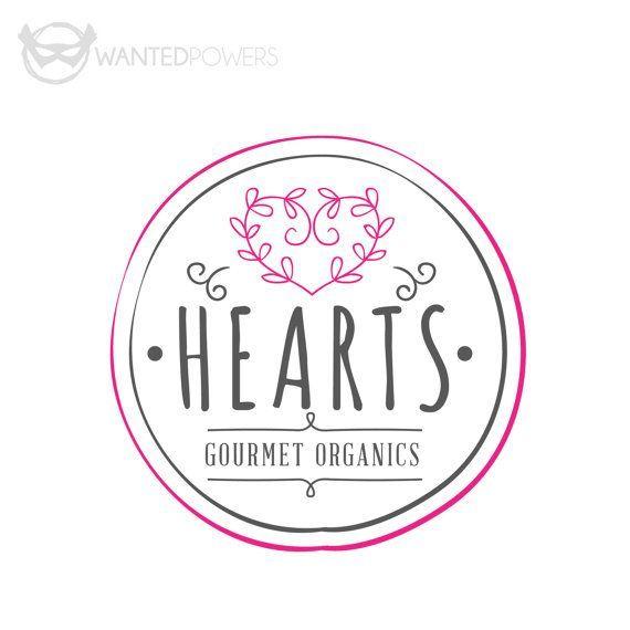Heart Circle Logo - Custom Pre Made Logo Design Organic Heart By WantedPowersDesigns
