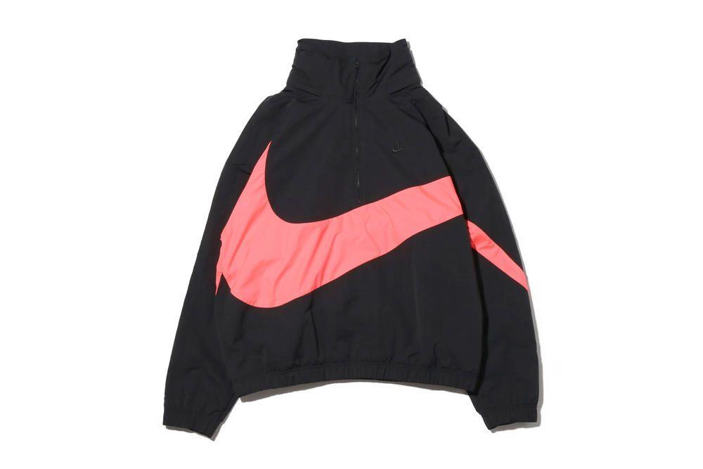 Black Red Swoosh Logo - Buy Nike Big Swoosh Tracksuit In Black Hot Punch