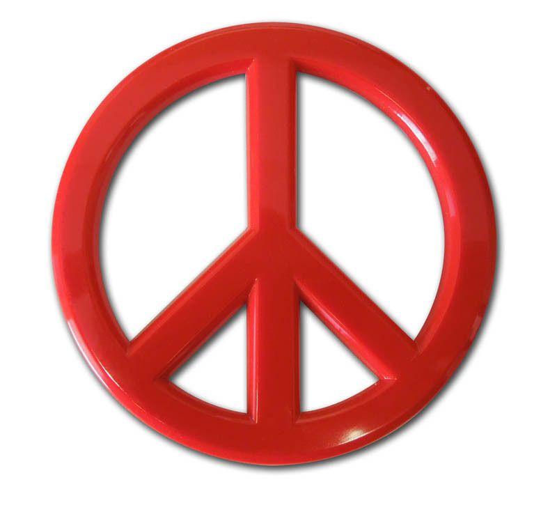 Red Peace Sign Logo - Peace Sign Red Acrylic Emblem - Peace Sign Red Acrylic Emblem