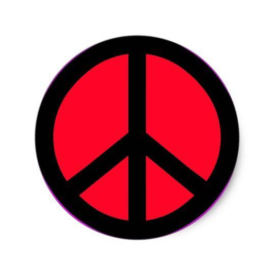 Red Peace Sign Logo - RED AND BLACK PEACE SIGN STICKER